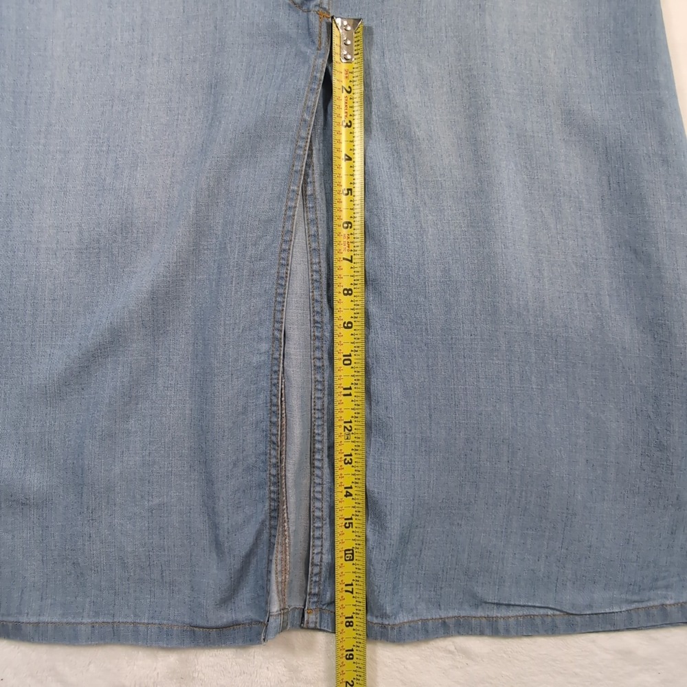 Holding Horses Denim Maxi Skirt Women 4 Slit Boho Western Grunge Y2K Jean A-Line - Picture 3 of 8